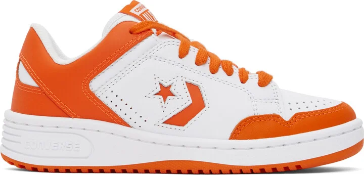 Converse Orange & White Weapon Low Top Sneakers