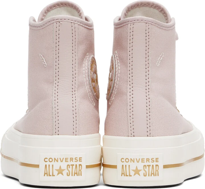 Converse Pink Chuck Taylor All Star Lift Platform Tailored Lines High Top Sneakers - Image 2