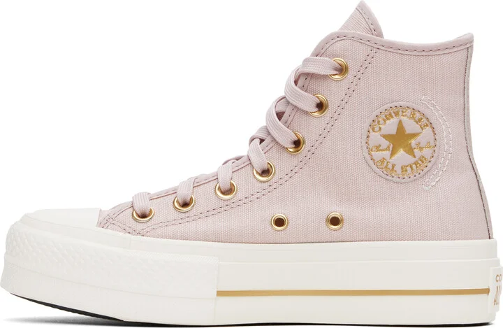 Converse Pink Chuck Taylor All Star Lift Platform Tailored Lines High Top Sneakers - Image 3