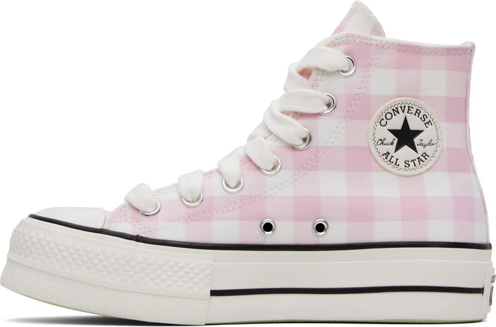 Converse Pink & White Chuck Taylor All Star Gingham Sneakers - Image 3