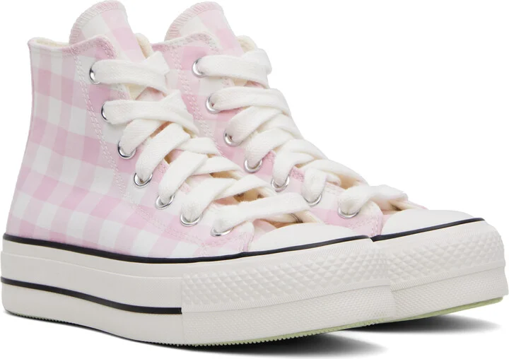 Converse Pink & White Chuck Taylor All Star Gingham Sneakers - Image 4