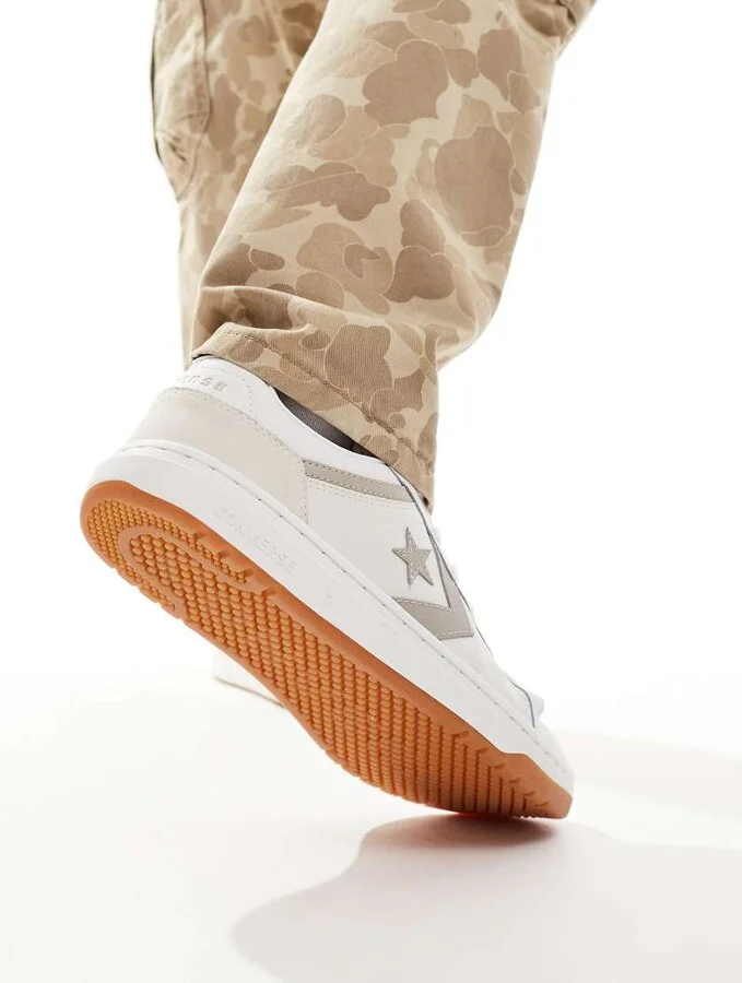 Converse Pro Blaze Classic Luxe Sport Sneaker in white and gray - Image 3