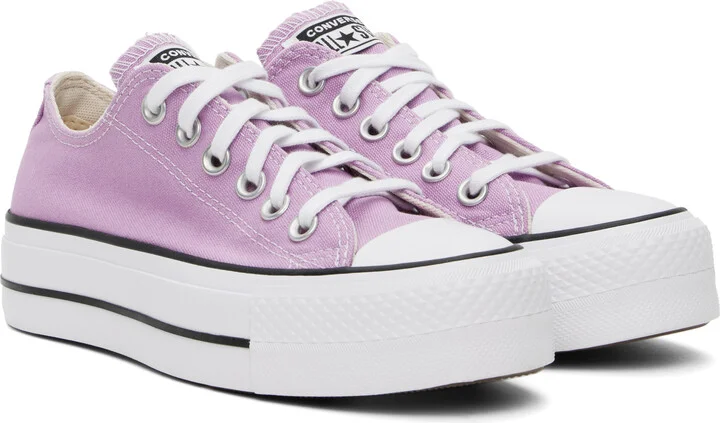 Converse Purple Chuck Taylor All Star Lift Platform Low Top Sneakers - Image 4