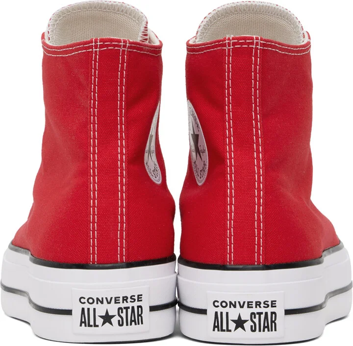 Converse Red Chuck Taylor All Star Lift Hi Sneakers - Image 2