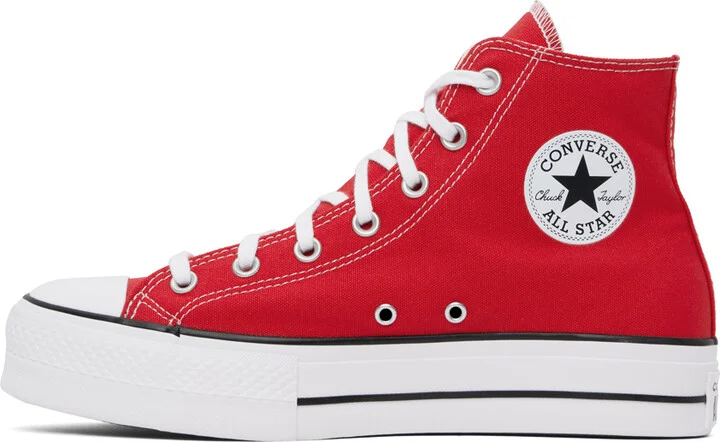 Converse Red Chuck Taylor All Star Lift Hi Sneakers - Image 3