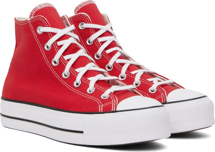 Converse Red Chuck Taylor All Star Lift Hi Sneakers - Image 4