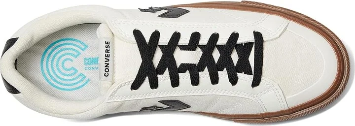 Converse Sport Casual Sneaker Men's Shoes Vintage White/Black/Dark Honey : Men's 13 - Women's 15 Medium, Leather - Image 2