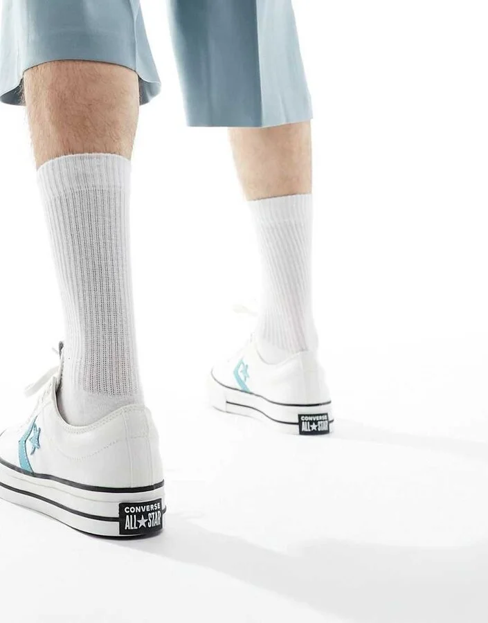 Converse Star Player 76 sneakers in white with blue detail - Image 3