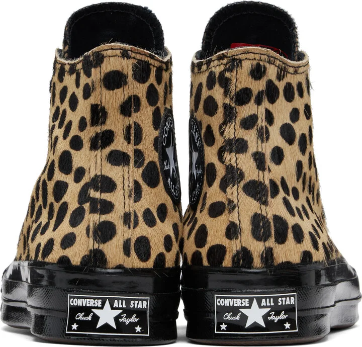 Converse Tan & Black Chuck 70 Pony Hair Sneakers - Image 2