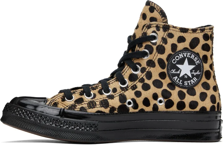 Converse Tan & Black Chuck 70 Pony Hair Sneakers - Image 3