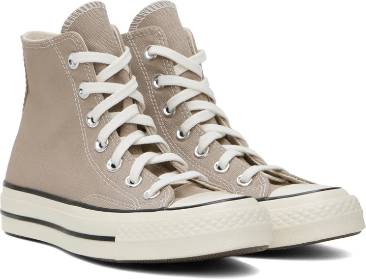 Converse Taupe Chuck 70 Vintage Canvas Sneakers - Image 4