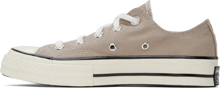 Converse Taupe Chuck 70 Vintage Canvas Sneakers - Image 3