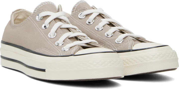 Converse Taupe Chuck 70 Vintage Canvas Sneakers - Image 4