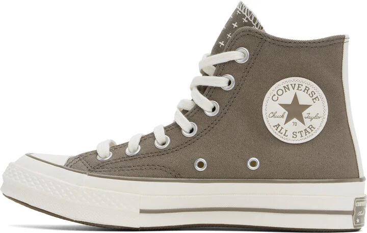 Converse Taupe Chuck 70 Worn-In High Top Sneakers - Image 3