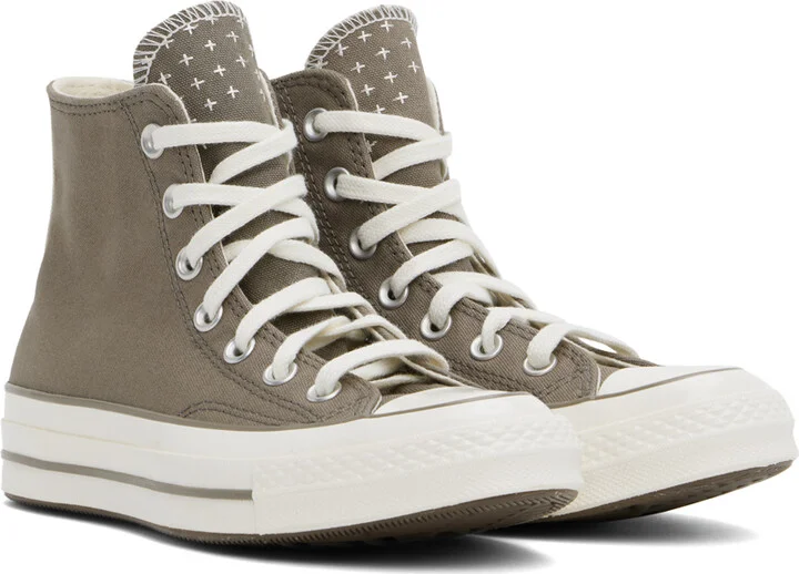 Converse Taupe Chuck 70 Worn-In High Top Sneakers - Image 4