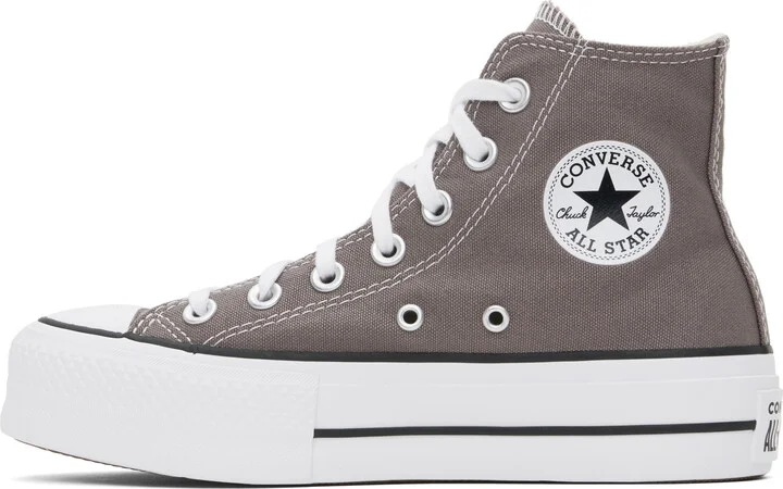 Converse Taupe Chuck Taylor All Star Lift Platform High Top Sneakers - Image 3