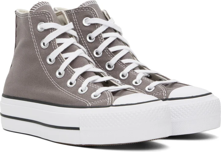 Converse Taupe Chuck Taylor All Star Lift Platform High Top Sneakers - Image 4