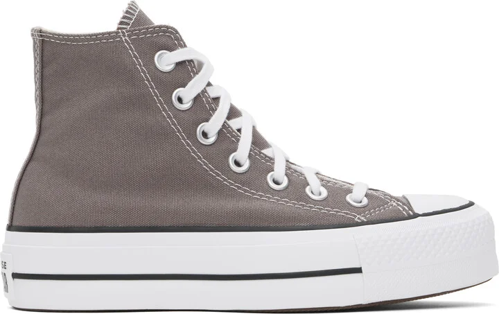 Converse Taupe Chuck Taylor All Star Lift Platform High Top Sneakers