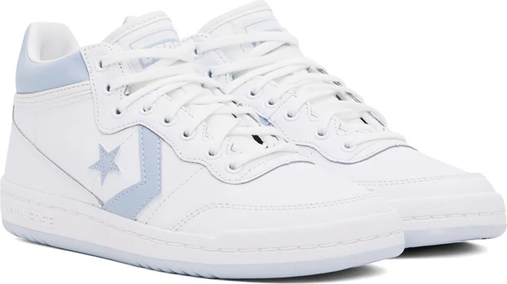 Converse White & Blue CONS Fastbreak Pro Leather & Nylon Sneakers - Image 4