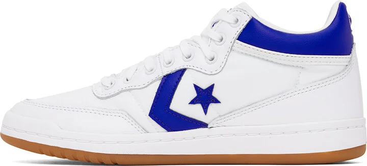 Converse White & Blue CONS Fastbreak Pro Mid Top Sneakers - Image 3