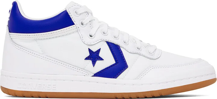 Converse White & Blue CONS Fastbreak Pro Mid Top Sneakers