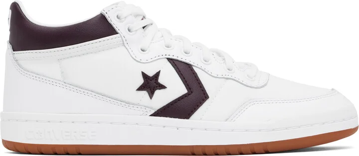 Converse White & Burgundy CONS Fastbreak Pro Sneakers