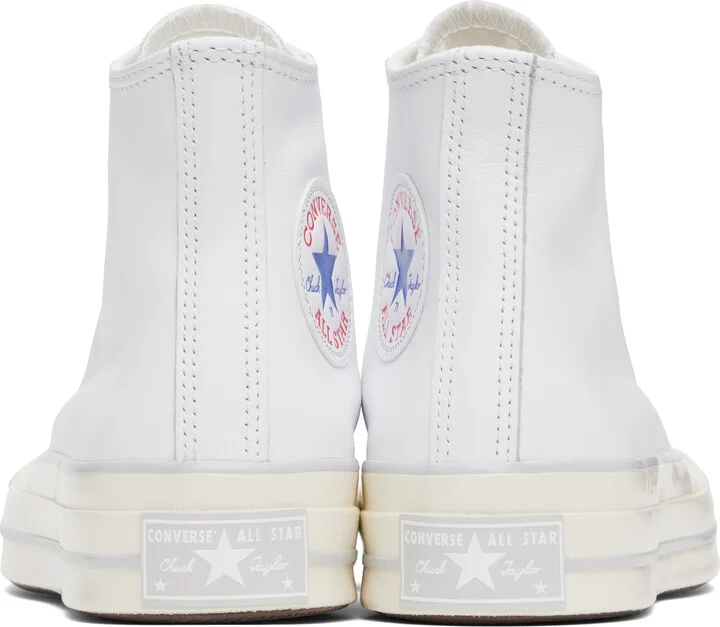 Converse White Chuck 70 Leather High Top Sneakers - Image 2
