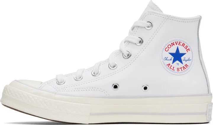 Converse White Chuck 70 Leather High Top Sneakers - Image 3