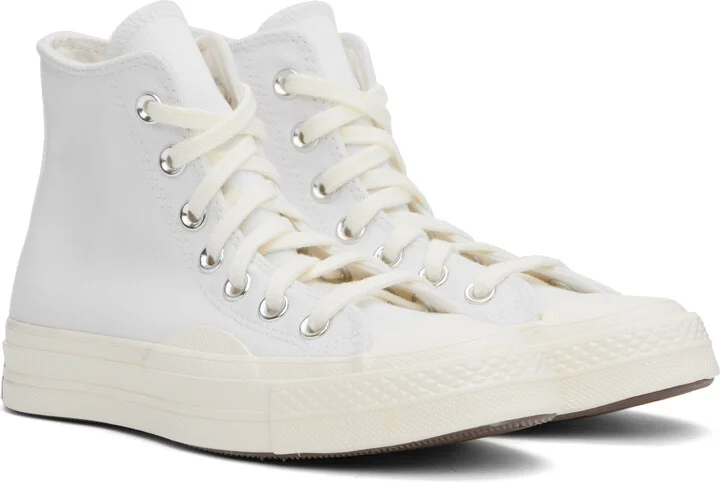 Converse White Chuck 70 Textured High Top Sneakers - Image 4
