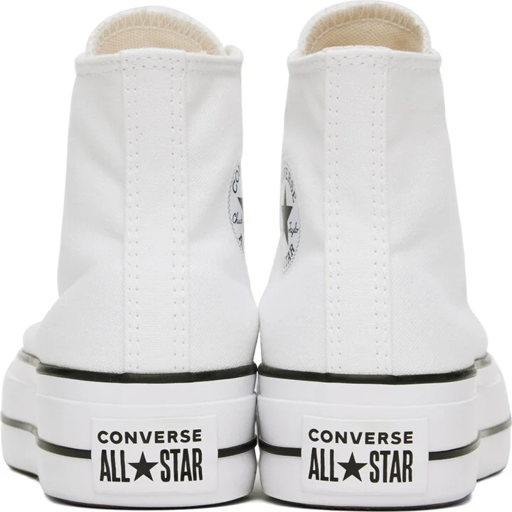 Converse White Chuck Taylor All Star Canvas Platform High Top Sneakers - Image 2