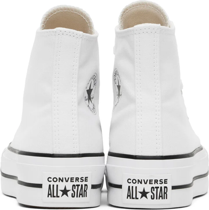 Converse White Chuck Taylor All Star Canvas Platform High Top Sneakers - Image 2