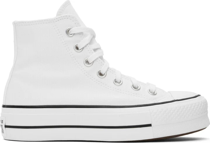 Converse White Chuck Taylor All Star Canvas Platform High Top Sneakers