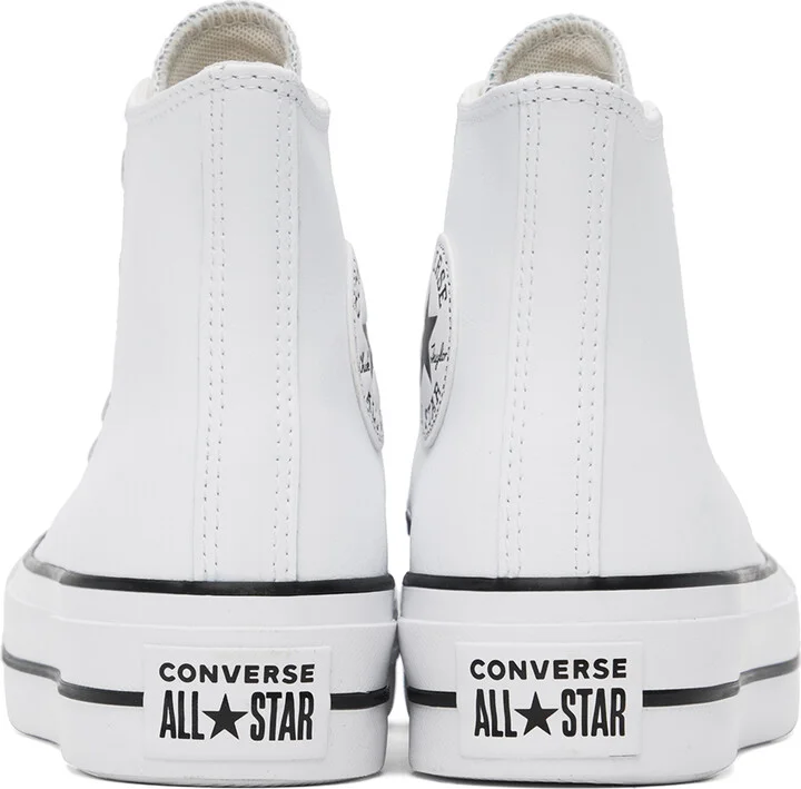 Converse White Chuck Taylor All Star Lift Leather High Sneakers - Image 2