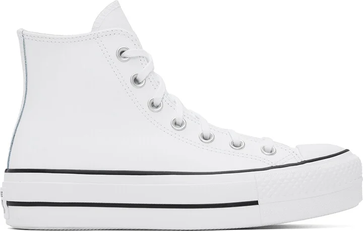 Converse White Chuck Taylor All Star Lift Leather High Sneakers