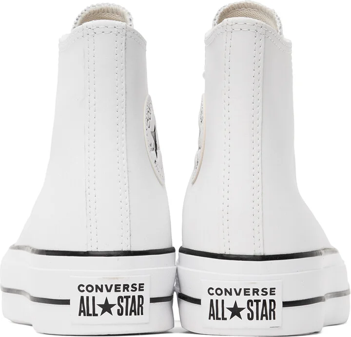 Converse White Chuck Taylor All Star Lift Leather High Top Sneakers - Image 2