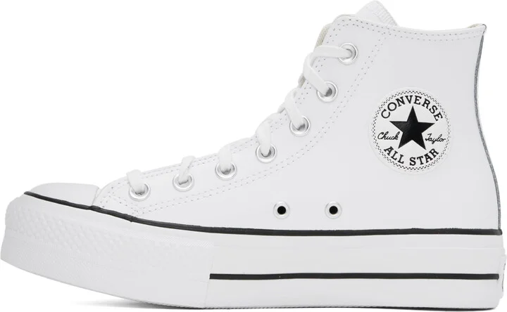 Converse White Chuck Taylor All Star Lift Leather Sneakers - Image 3