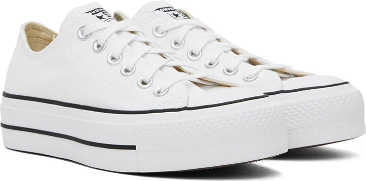 Converse White Chuck Taylor All Star Lift Low Top Sneakers - Image 4