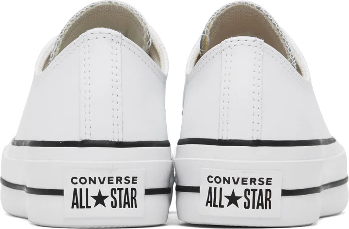 Converse White Chuck Taylor All Star Platform Leather Low Top Sneakers - Image 2