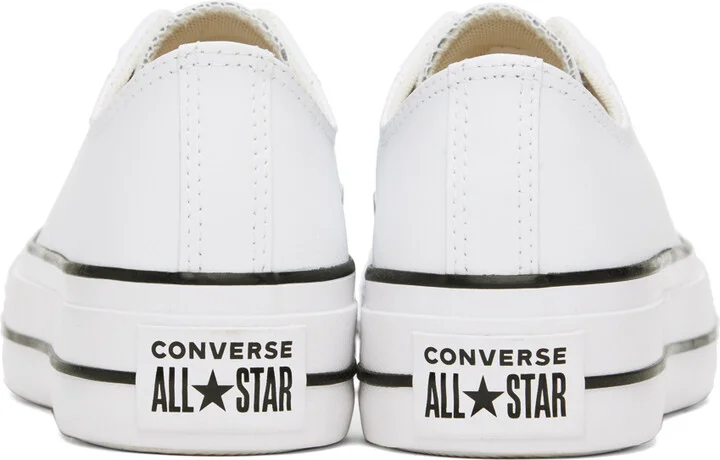 Converse White Chuck Taylor All Star Platform Leather Low Top Sneakers - Image 2