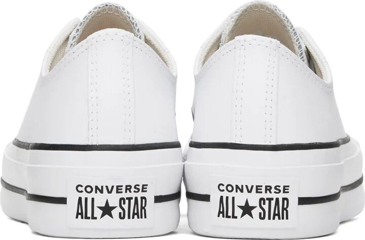 Converse White Chuck Taylor All Star Platform Leather Sneakers - Image 2