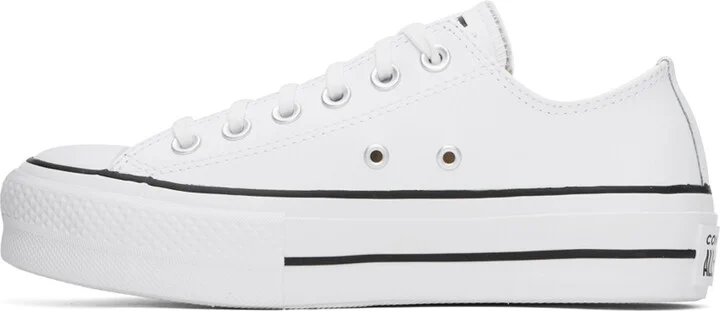 Converse White Chuck Taylor All Star Platform Leather Sneakers - Image 3