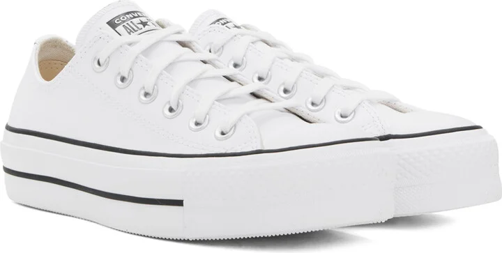 Converse White Chuck Taylor All Star Platform Leather Sneakers - Image 4