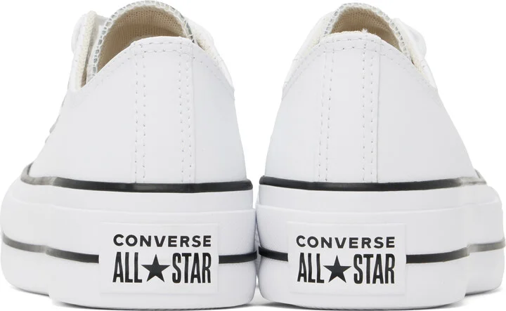 Converse White Chuck Taylor All Star Platform Leather Sneakers - Image 2