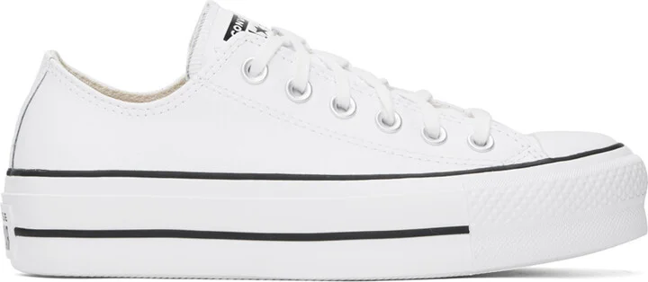 Converse White Chuck Taylor All Star Platform Leather Sneakers