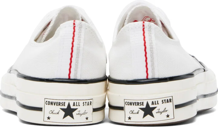 Converse White & Gray Chuck 70 Low Top Sneakers - Image 2