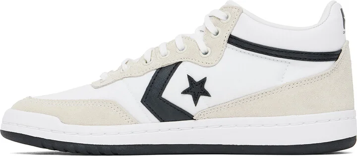 Converse White & Gray CONS Fastbreak Pro Mid Top Sneakers - Image 3