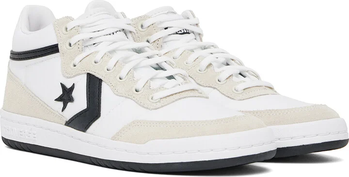 Converse White & Gray CONS Fastbreak Pro Mid Top Sneakers - Image 4