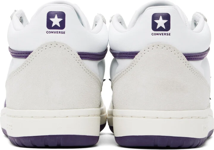 Converse White & Gray Fastbreak Pro Mid Top Sneakers - Image 2