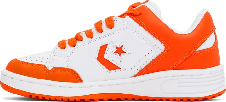 Converse White & Orange Weapon Low Top Sneakers - Image 3