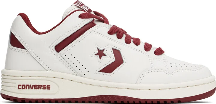 Converse White & Red Weapon Sneakers